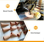 Mesin Pembuat Roti Kerucut Gula Gulung Otomatis Untuk Es Krim Coklat