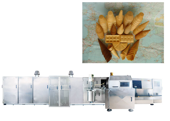 Line Produksi Full Automatic Sugar Cone Untuk Membuat Waffle Cup / Bowl CE Disetujui