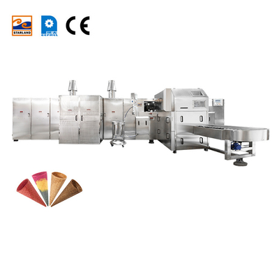 Steel stainless 39 Plates Automatic Cone Maker / Automatic Ice Cream Cone Produksi Line