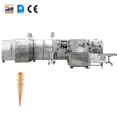 Konsumsi Gas 9-10 Kg/Jam Barquillo Cone Produksi Otomatis Line Dengan 55 Baking Plates