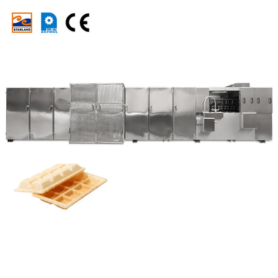 PLC dikendalikan Otomatis Monaka Wafer Biscuit Produksi Line untuk 380V/220V Tegangan