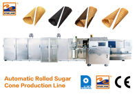 CE Bersertifikat Otomatis Gula Kerucut Lini Produksi Dengan Pemanasan Cepat Oven, 63 Kue Piring Ice Cream Cone Productio