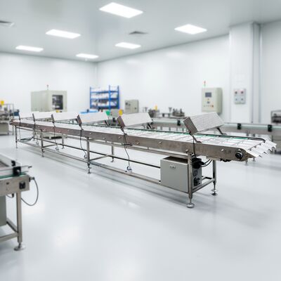 Sumber daya konveyor pendingin Marshalling yang dirancang untuk pengolahan makanan terus menerus