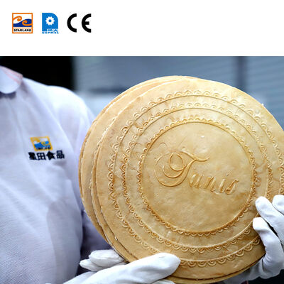 Jalur Produksi Wafer Obleas Stainless Steel Menampilkan Sistem Kontrol PLC Dan Dukungan Teknis Video Layanan Purna Jual Untuk Operasi