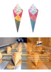 Ice Cream Cone Multicolor Wafer Cones Panjang 150mm Dengan Sudut 26 °