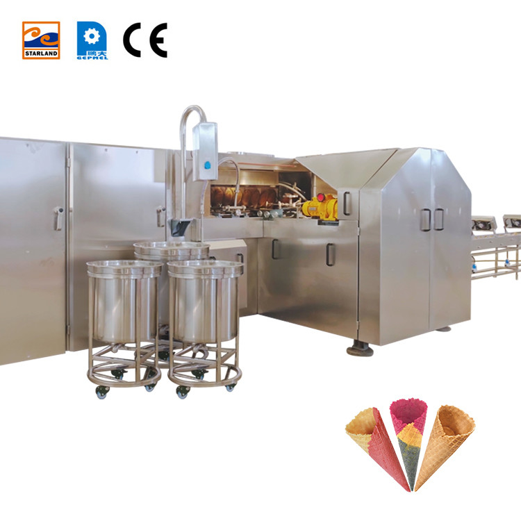 2.0h 137 Pelat Kue Lini Produksi Kerucut Es Krim Otomatis Mesin Pembuat Es Krim Kerucut