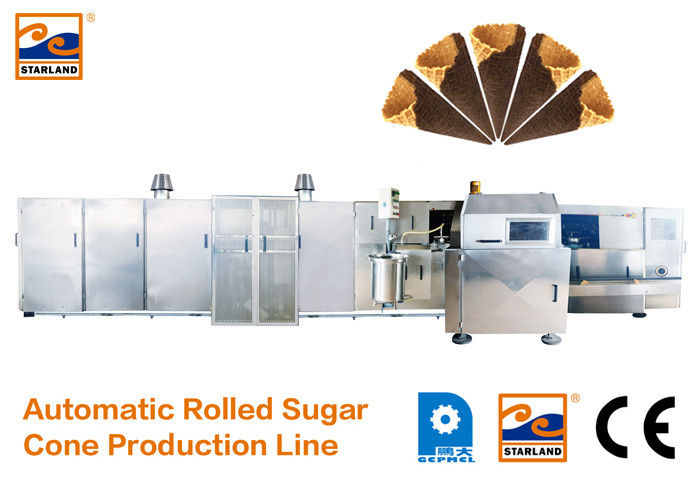 Line Produksi Full Automatic Sugar Cone Untuk Membuat Waffle Cup / Bowl CE Disetujui