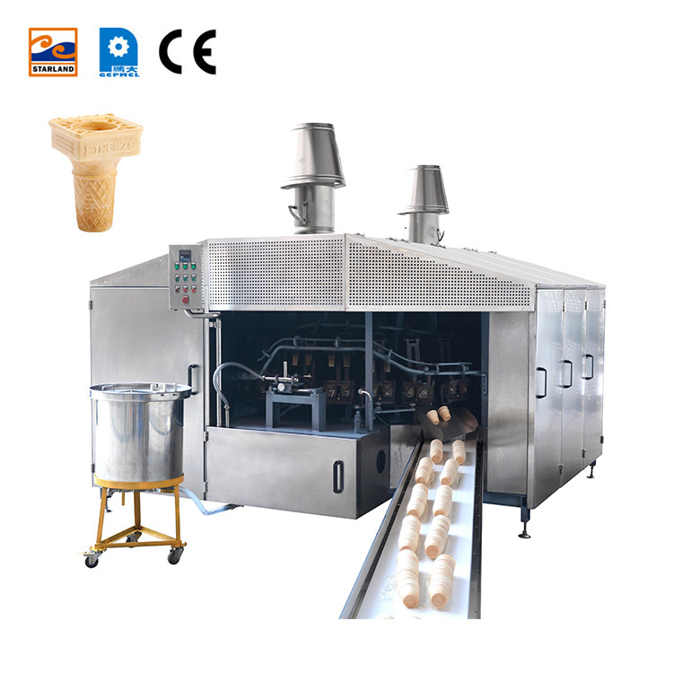 Peralatan produksi kerucut wafer otomatis canggih dengan kontrol suhu layar digital