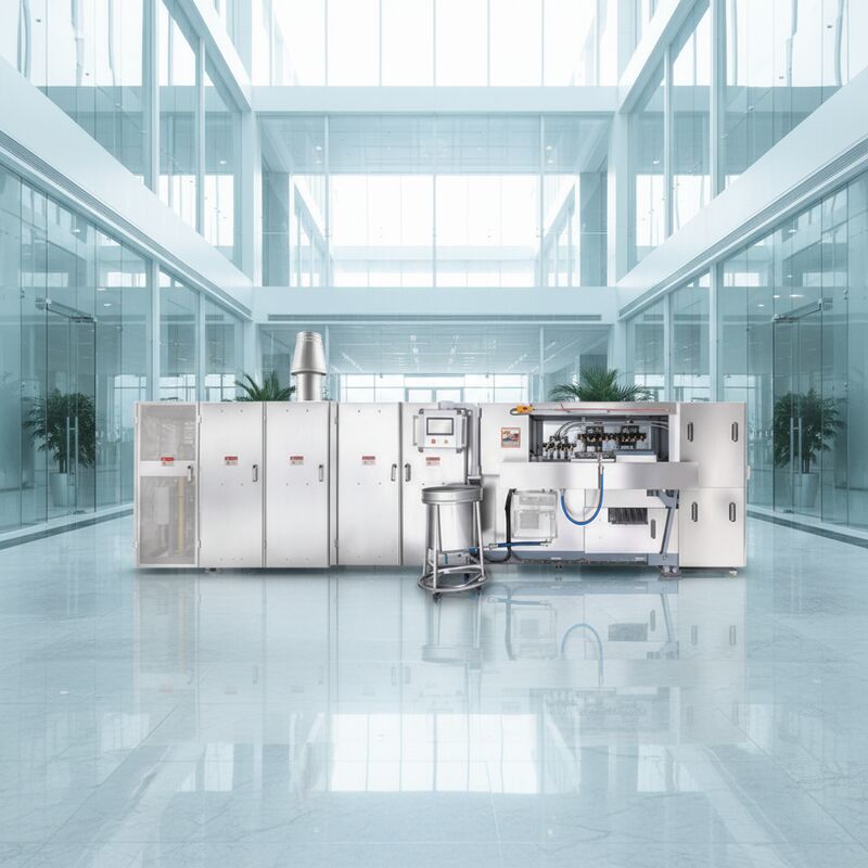 Mesin Kerucut Wafer Otomatis yang terbuat dari stainless steel sempurna untuk produksi terus-menerus dari kerucut wafer kerucut lezat