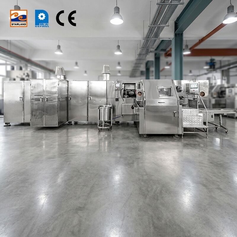 Jalur perakitan otomatis Baquillo Cone Produksi Jalur dibangun untuk makanan es krim Menyediakan produksi dan produk yang stabil