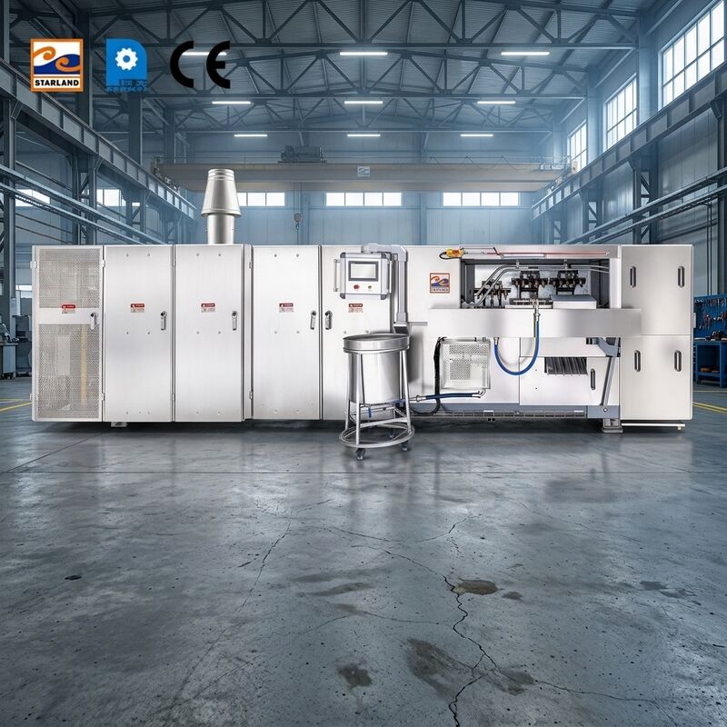 Mesin Kerucut Wafer Komersial Baja Rinsing yang Dirancang untuk Membuat Kerucut Wafer Seragam