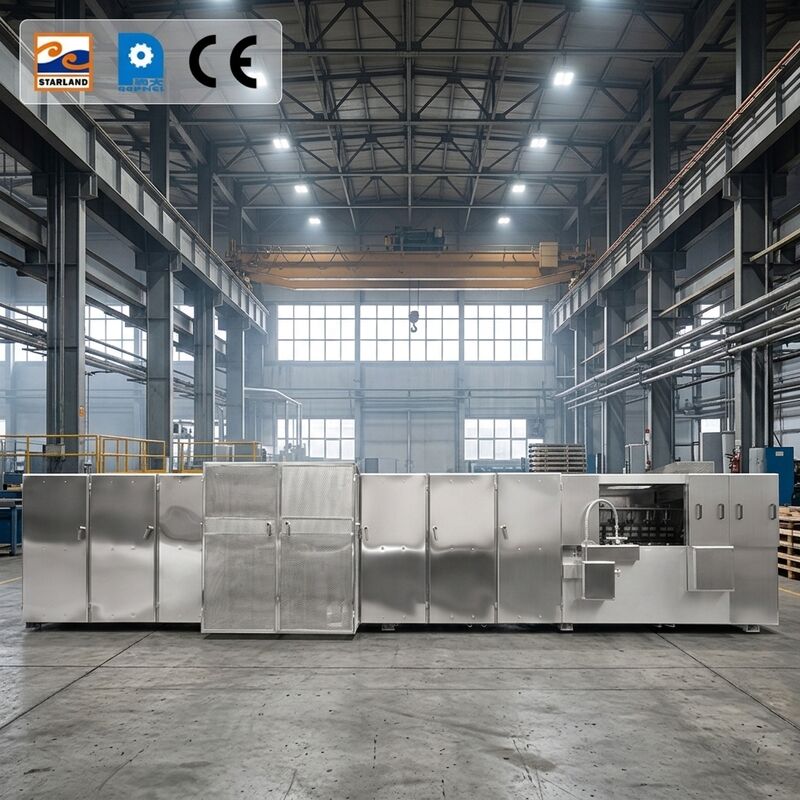 Jalur Produksi Wafer Monaka Baja Berstainless Termasuk Solusi Kontrol Suhu Tampilan Digital Untuk Pembuatan Biskuit Wafer