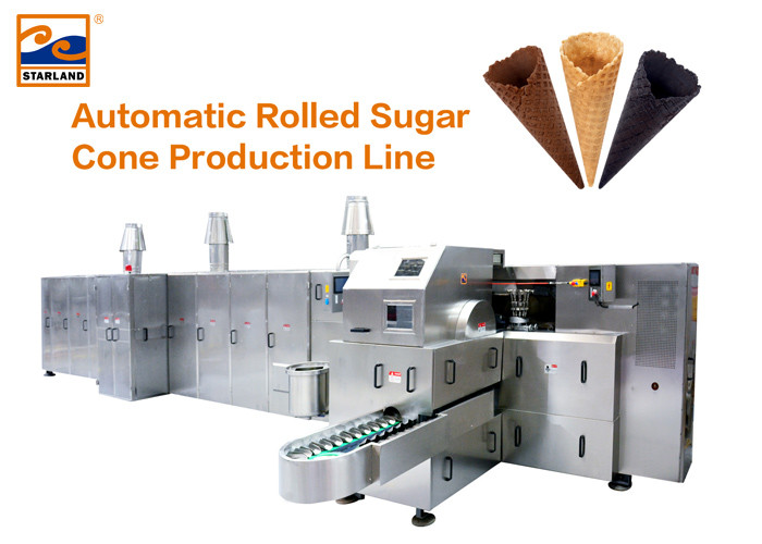 Sistem Gas Otomatis Gula Kerucut Line Produksi / Ice Cream Cone Baking Machine