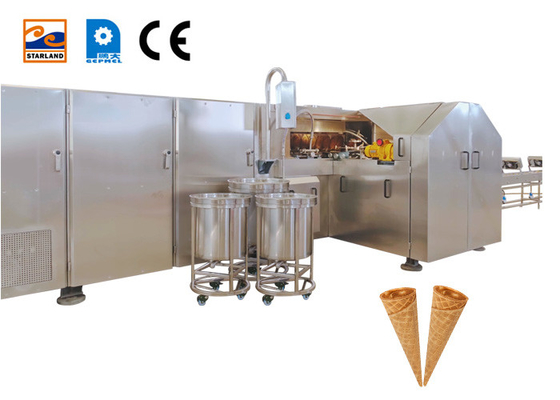 Lini Produksi Kerucut Gula Gulung Otomatis Industri Es Krim Mesin Pembuat Kerucut Wafel