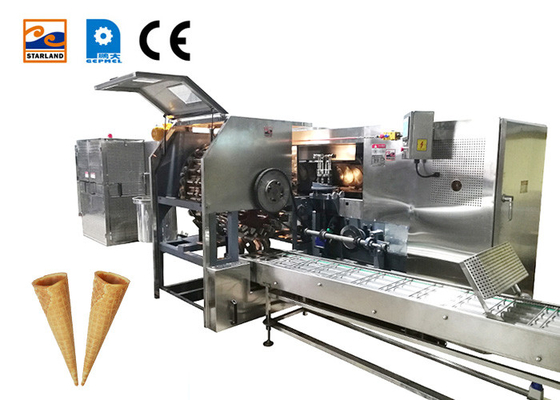 Lini Produksi Kerucut Gula Gulung Komersial Mesin Pembuat Kerucut Es Krim