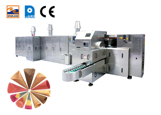 Lini Produksi Kerucut Gula Komersial Waffle Baking Rolled Sugar Biscuit Cone Machine