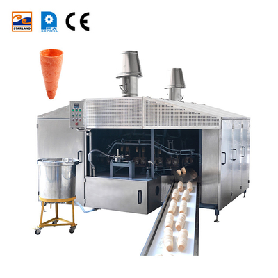 Bahan stainless steel Tekstur Wafer Cone Produksi Line Dengan Desain Disesuaikan