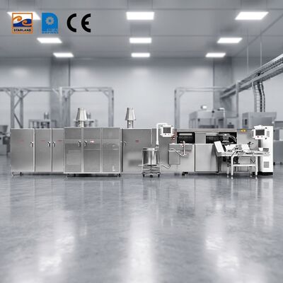 Lini Produksi Egg Roll Stainless Steel Lini Produksi Waffle Roll Otomatis Dirancang Untuk Kapasitas Produksi 1800 Jam Di Industri Makanan