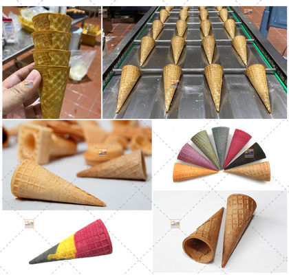 Makanan Ringan Mesin Pembuat Kerucut Es Krim Wafer 5400Kerucut/Jam