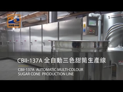 Tiga kerucut gula berwarna